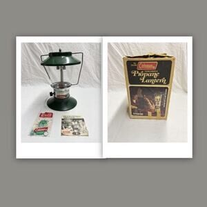 Vintage Coleman Double Mantle Propane Lantern 5114A700 Frosted Made In USA